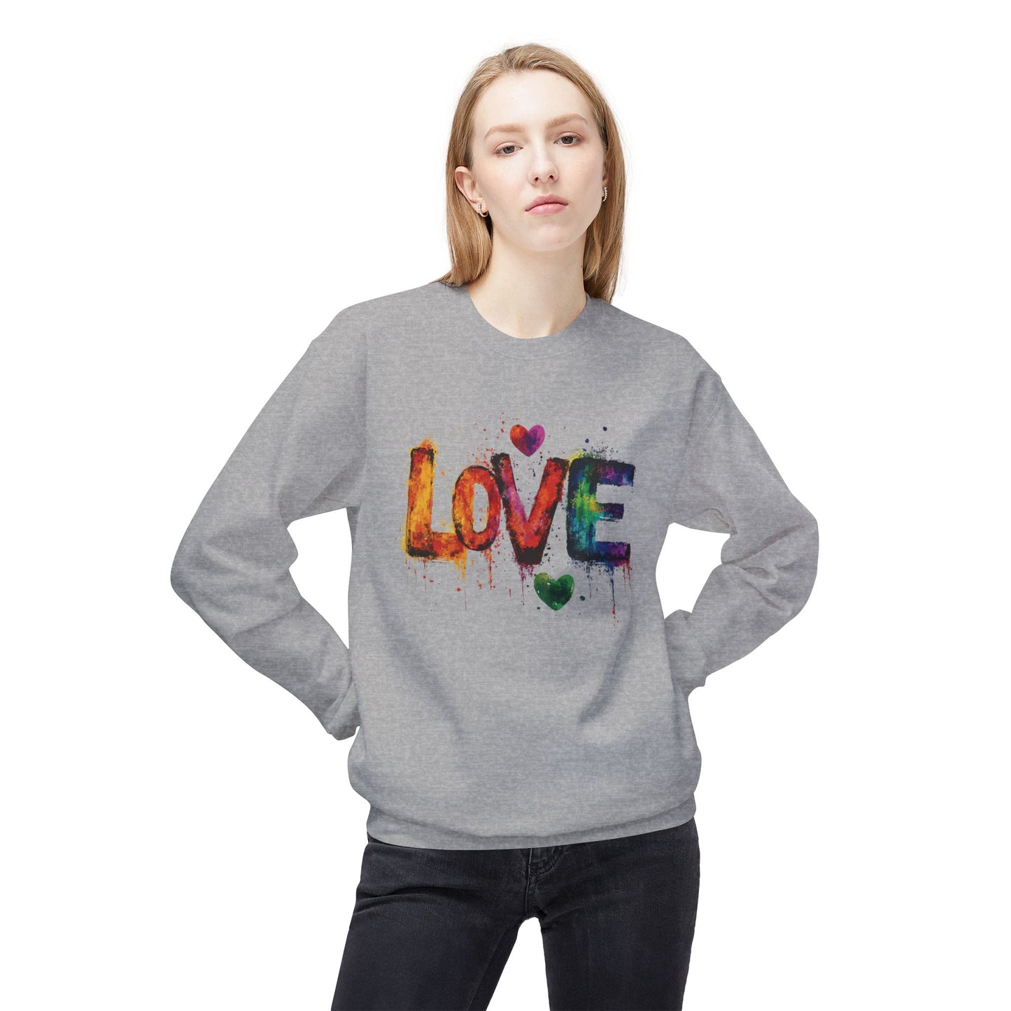 Colorful Painted Love design Sweatshirt: Perfect Valentine's Day Gift for him or her