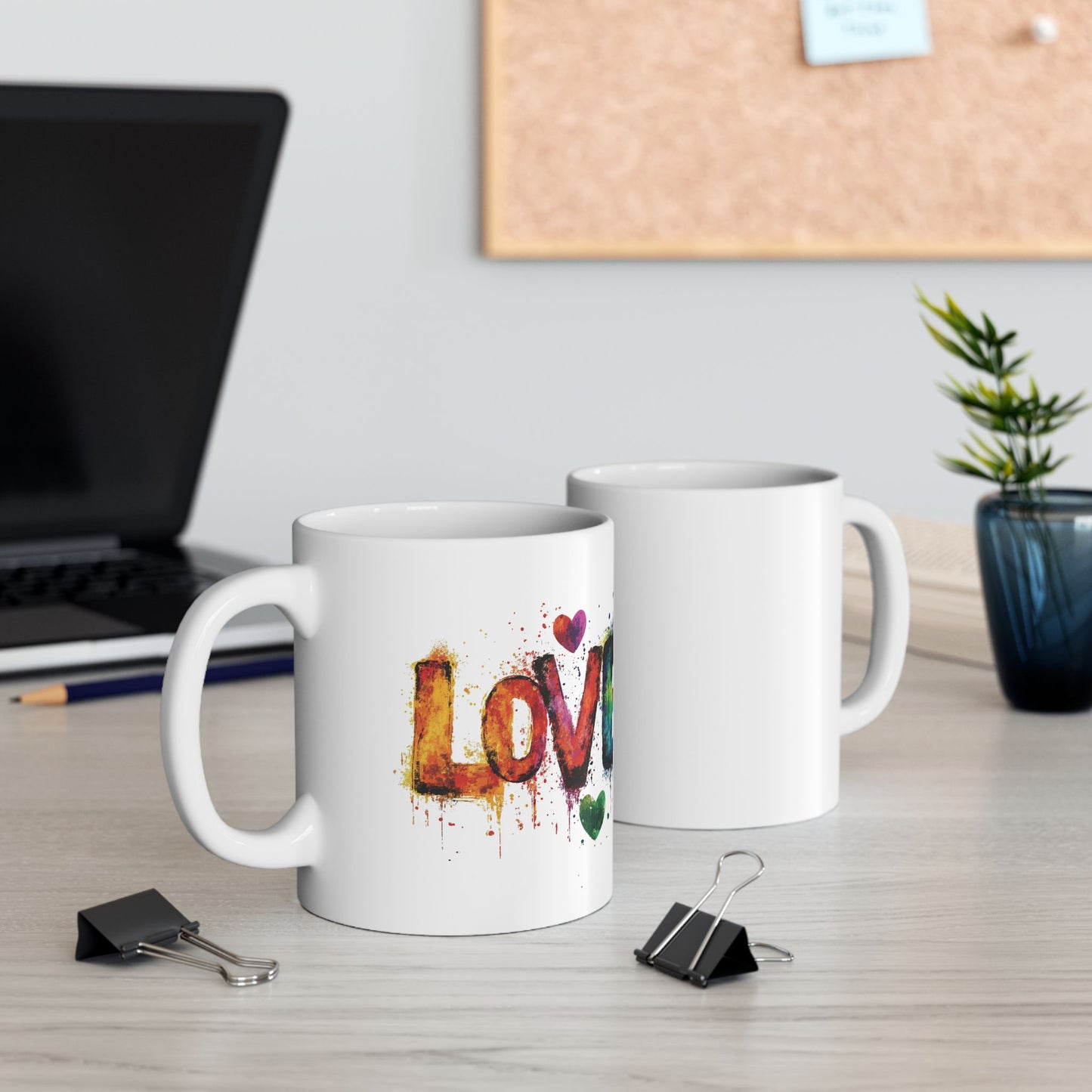 Valentine's Day Love Ceramic Mug, Valentine's Mug, Love Paint Splash Mug, Special Person Mug, Heart Coffee Cup, Valentine's Day Gift