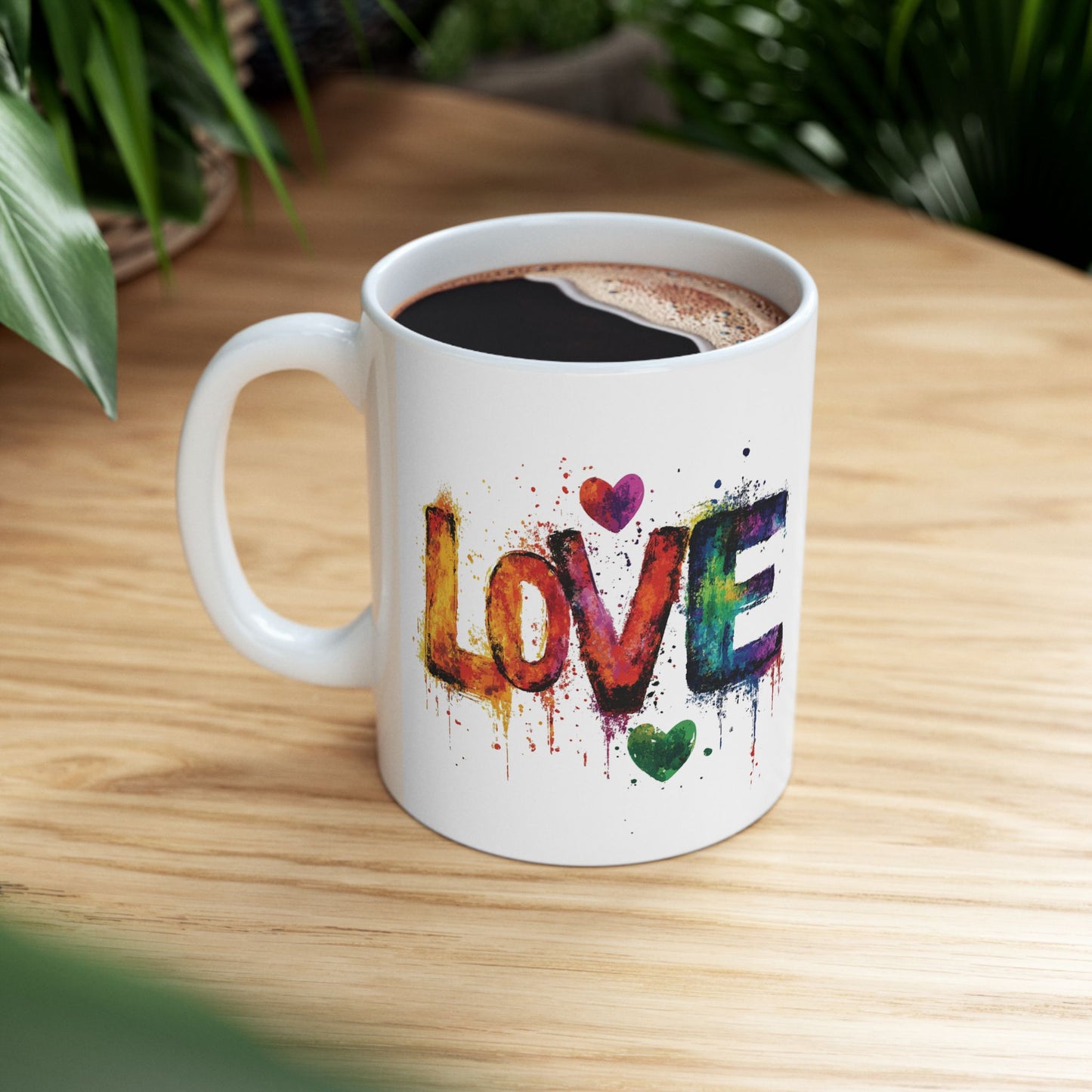 Valentine's Day Love Ceramic Mug, Valentine's Mug, Love Paint Splash Mug, Special Person Mug, Heart Coffee Cup, Valentine's Day Gift