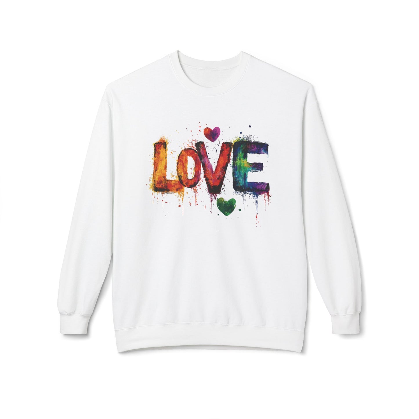 Colorful Painted Love design Sweatshirt: Perfect Valentine's Day Gift for him or her