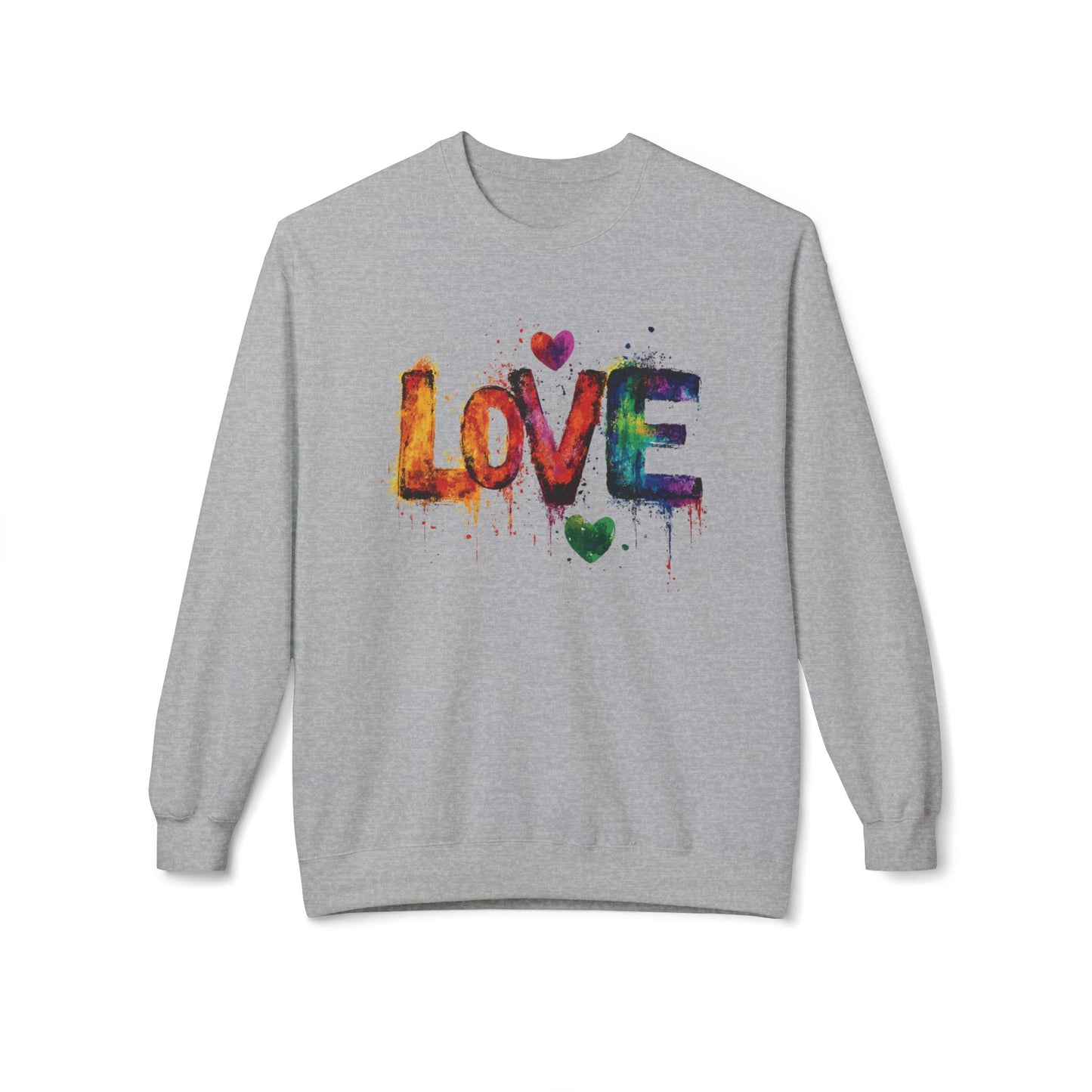 Colorful Painted Love design Sweatshirt: Perfect Valentine's Day Gift for him or her