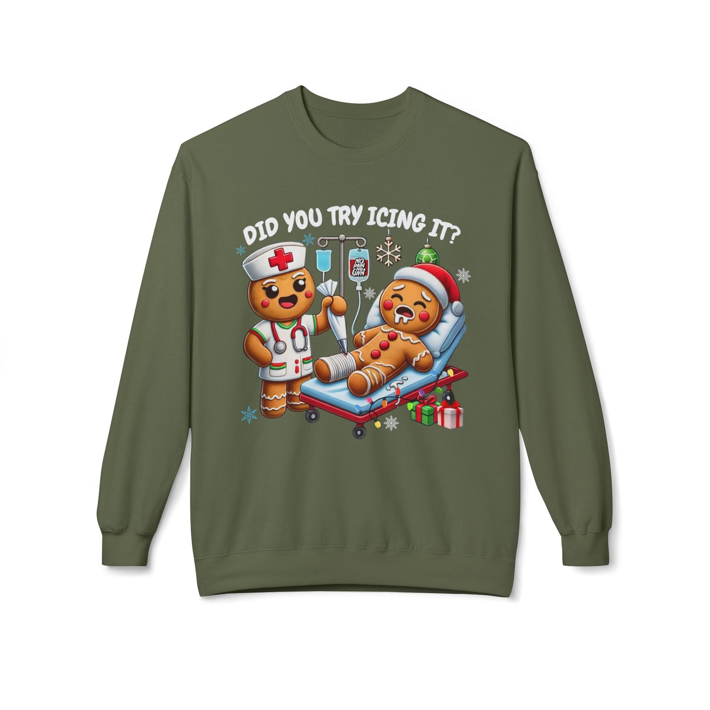 Sweatshirt Sarcastic Nurse Christmas Did You Try Icing It