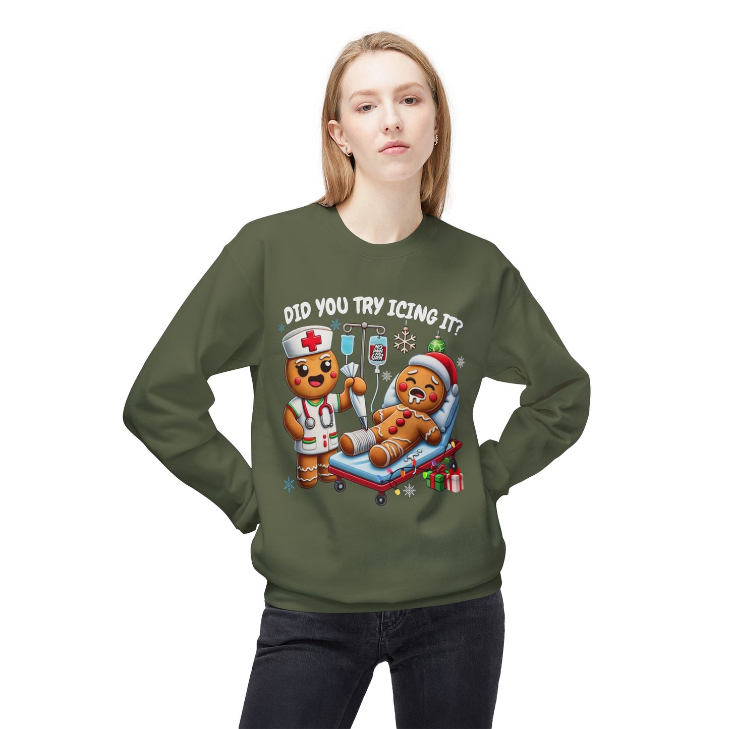 Sweatshirt Sarcastic Nurse Christmas Did You Try Icing It