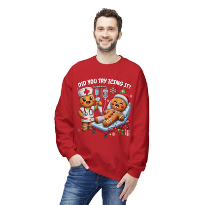 Sweatshirt Sarcastic Nurse Christmas Did You Try Icing It