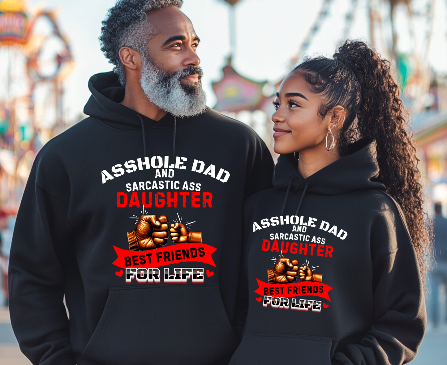 Sarcastic Melanin Fist Bump Dad Hoodie