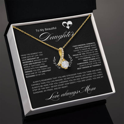 To My Beautiful Daughter I From the Moment I Alluring Beauty Necklace- white mother & daughter heart