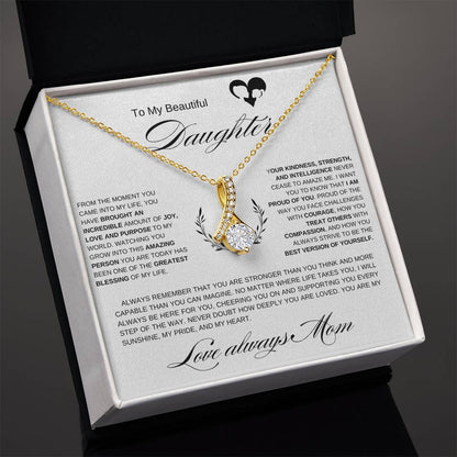 To My Beautiful Daughter I From the Moment I Alluring Beauty Necklace- black mother & daughter heart