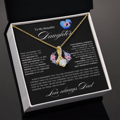 To My Beautiful Daughter l From The Moment I Alluring Beauty Necklace- Dad & Daughter heart