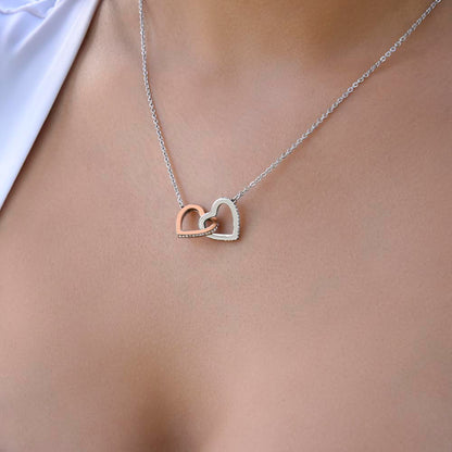 To My Dear Sister I Our Forever Bond I Interlocking Hearts Necklace - white message card